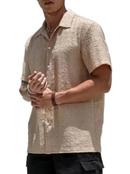 Men's Button-Down Shirt with Textured Surface