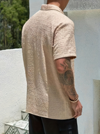 Men's Button-Down Shirt with Textured Surface