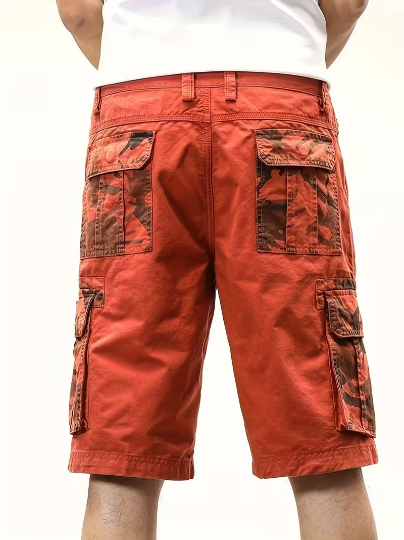 Men's Cargo Shorts with Camouflage Pocket Panels
