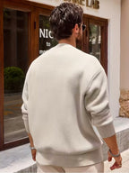 Men's Ribbed Knit V-Neck Cardigan