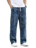 Men's Straight-Leg Pants with Abstract Pattern