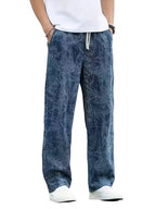 Men's Straight-Leg Pants with Abstract Pattern