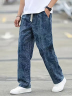 Men's Straight-Leg Pants with Abstract Pattern